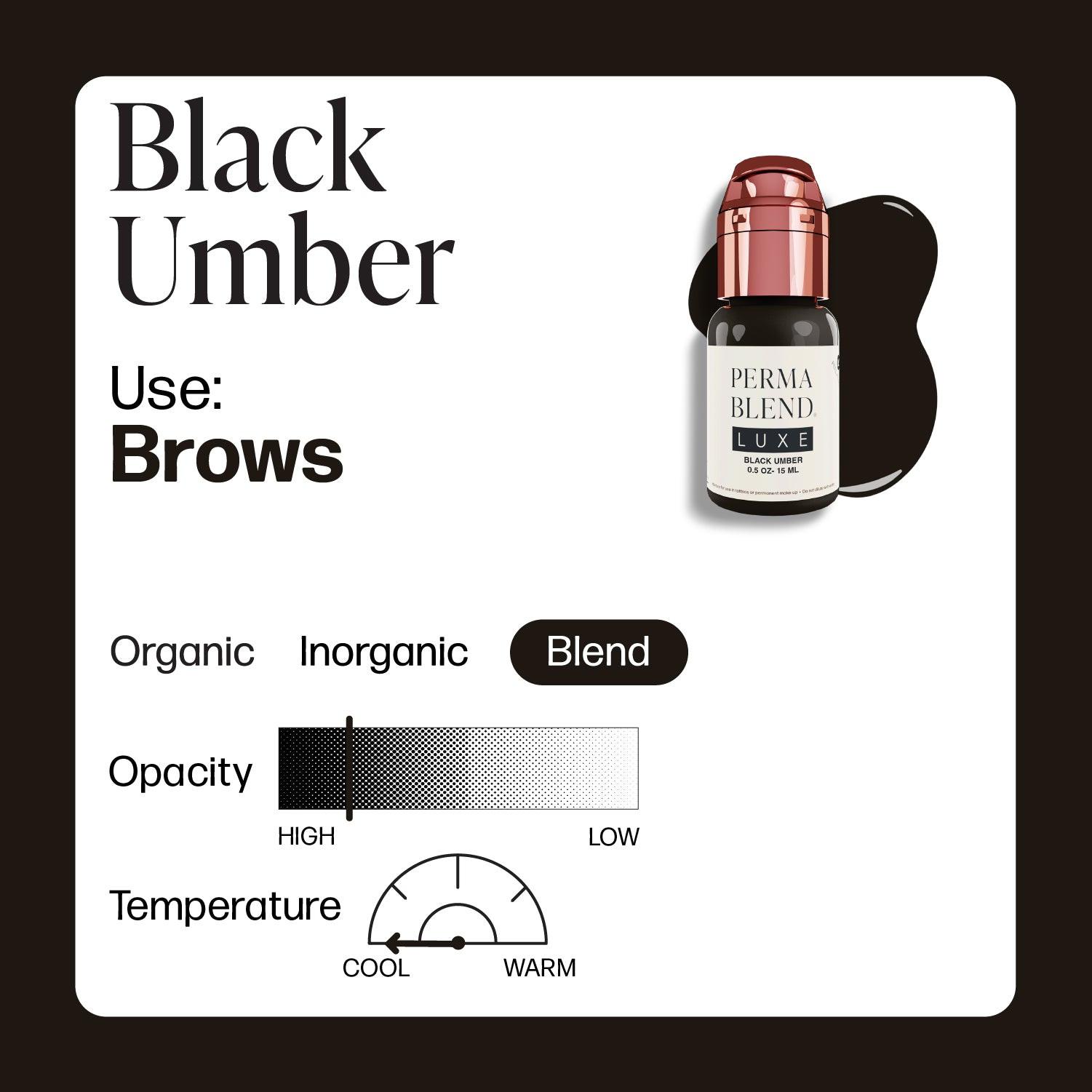 BLACK UMBER - PERMA BLEND LUXE Professional PMU & Tattoo Pigment Default Title Kallos