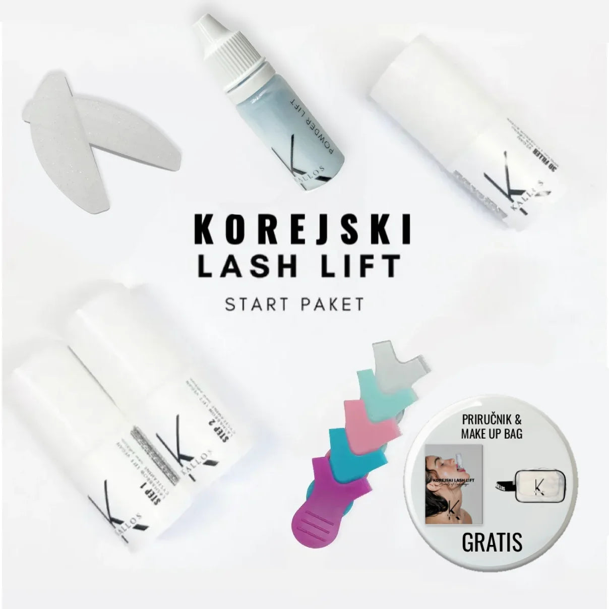 KOREJSKI LIFT START PAKET NOVO!PRIRUČNIK NA DAR Lash Lift Professional Starter Kit Default Title Kallos