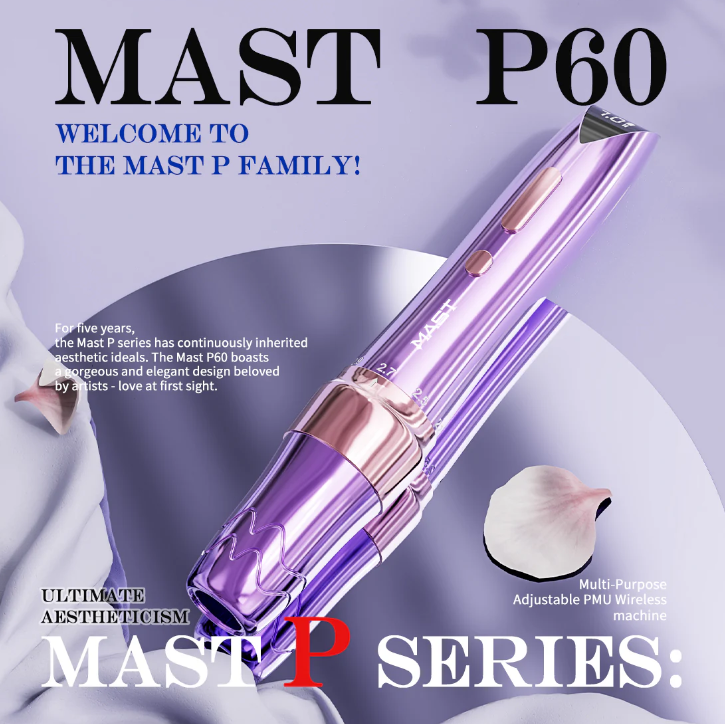 MAST P60 WIRELESS PEN MACHINE Pen Tattooing Machines Purple-Gold-Pink Kallos