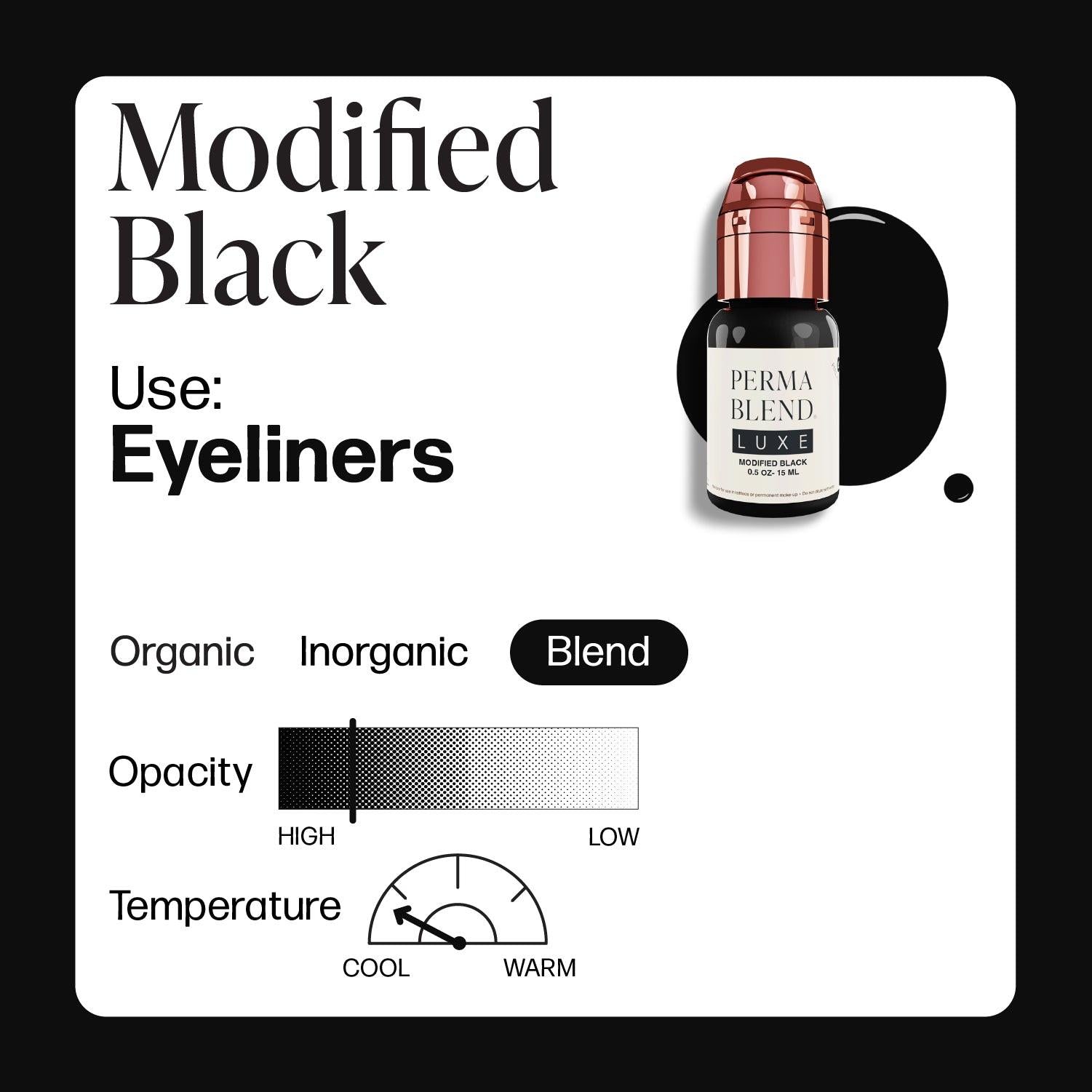 MODIFIED BLACK - PERMA BLEND LUXE Professional PMU & Tattoo Pigment Default Title Kallos