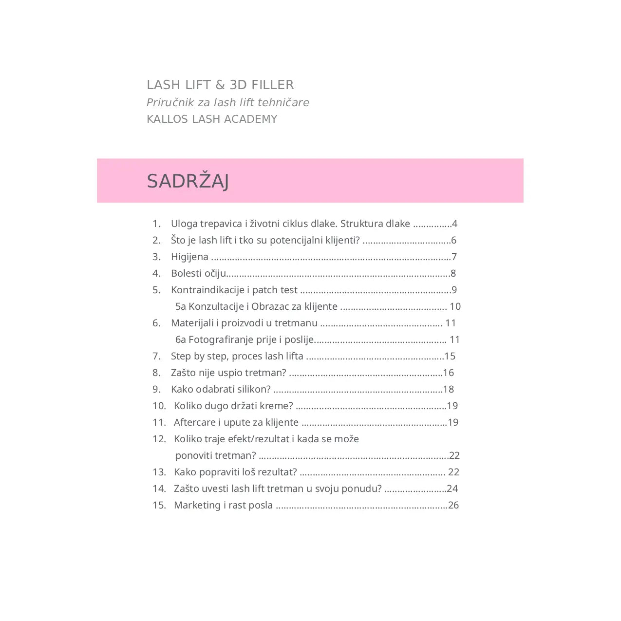 LASH LIFT & 3D FILLER - Priručnik + Try Me set Lash Lift Book Default Title Kallos