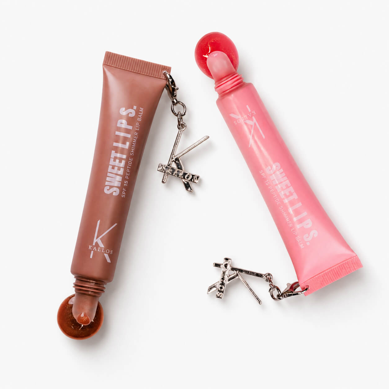 Sweet Lips SPF 15 shimmer lip balm s peptidima u nijansama Pink Melon i Choco Nude - Kallos Pro Lash Collection.