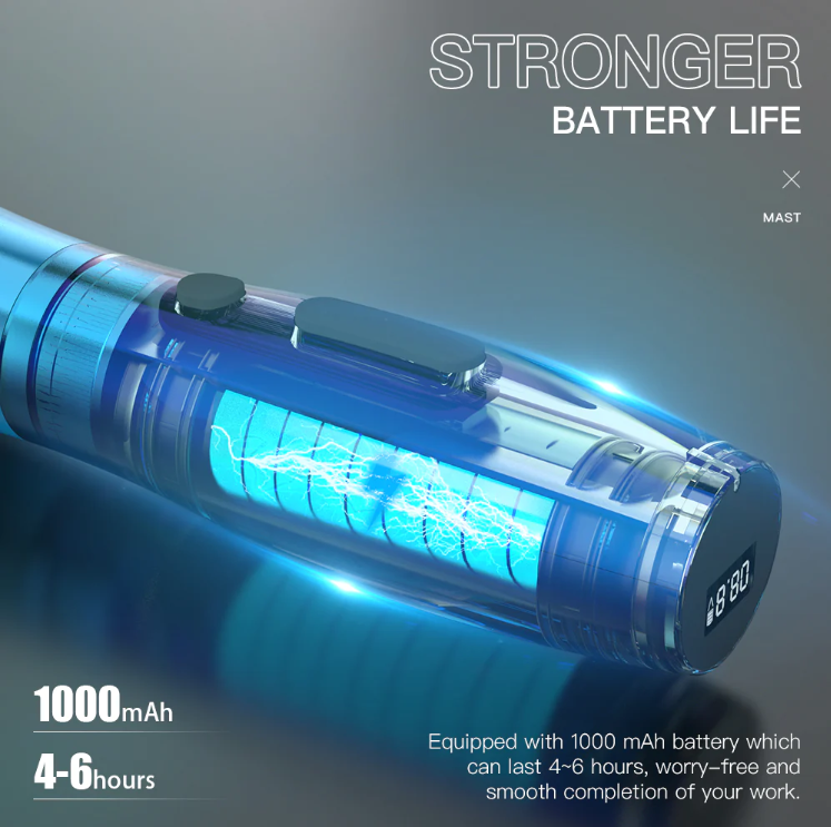 MAST P20 WIRELESS PEN MACHINE + BATERIJA Professional Wireless PMU Pen Machine Silver-Pink Kallos