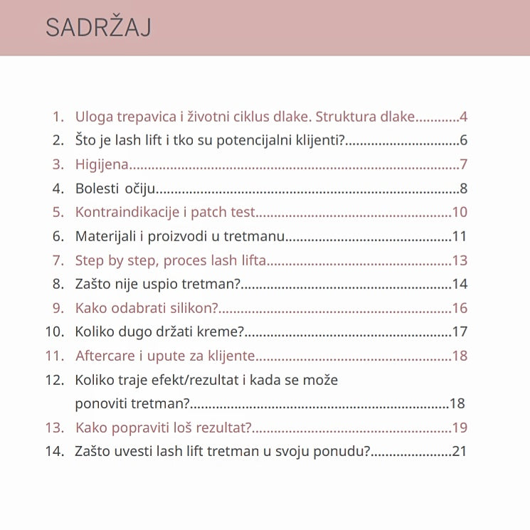 Lash Lift PRIRUČNIK "Lift like Pro" - Kallos