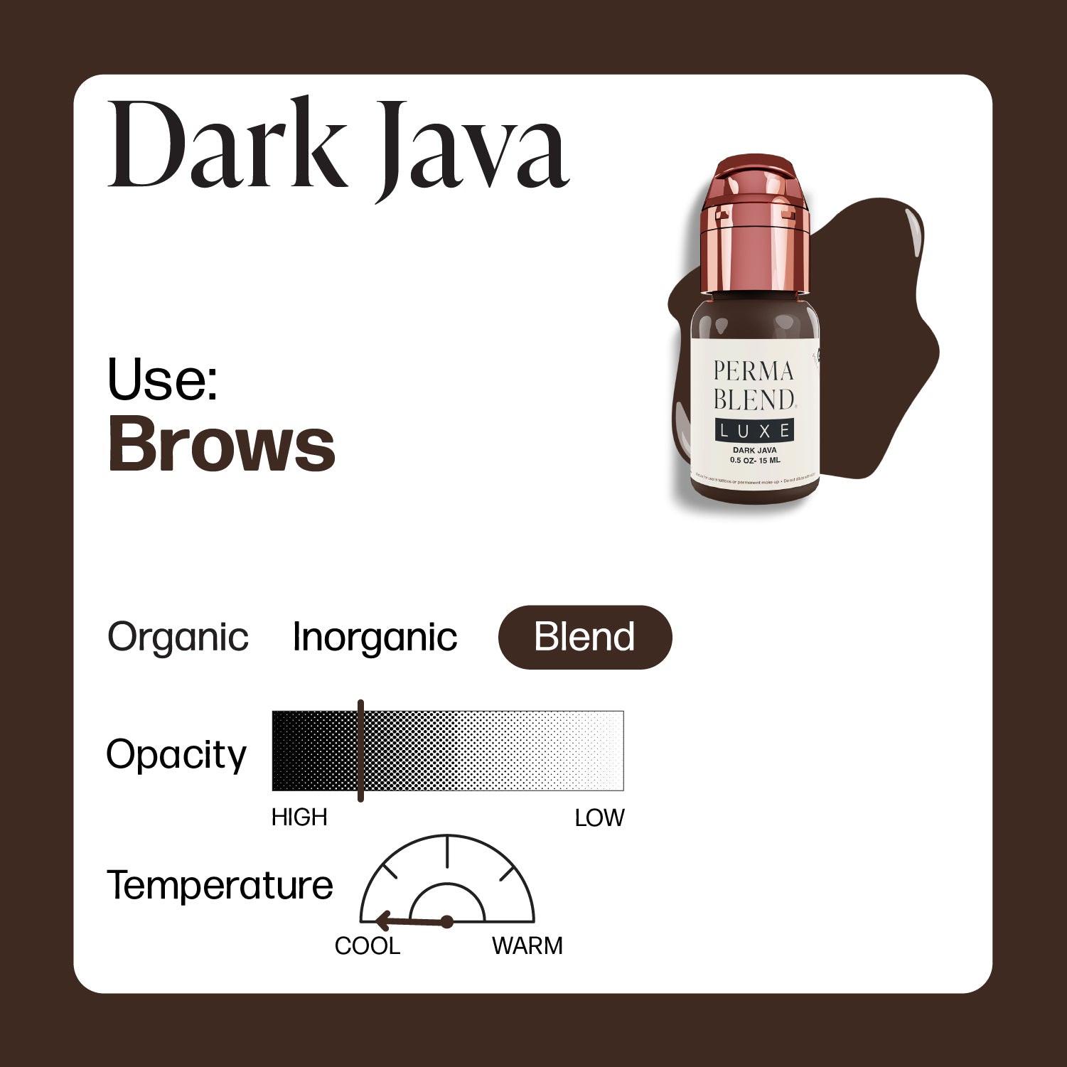  DARK JAVA - PERMA BLEND LUXE Professional PMU & Tattoo Pigment Default Title Kallos