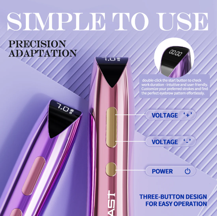  MAST   P60   WIRELESS PEN   MACHINE Pen Tattooing Machines Purple-Gold-Pink Kallos