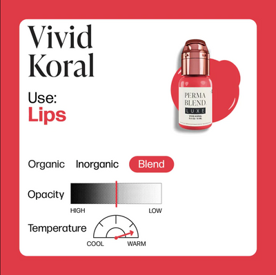  VIVID KORAL - PERMA BLEND LUXE Professional PMU & Tattoo Pigment Default Title Kallos
