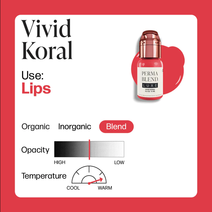  VIVID KORAL - PERMA BLEND LUXE Professional PMU & Tattoo Pigment Default Title Kallos