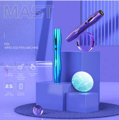  MAST P20 WIRELESS PEN MACHINE + BATERIJA Professional Wireless PMU Pen Machine Silver-Pink Kallos